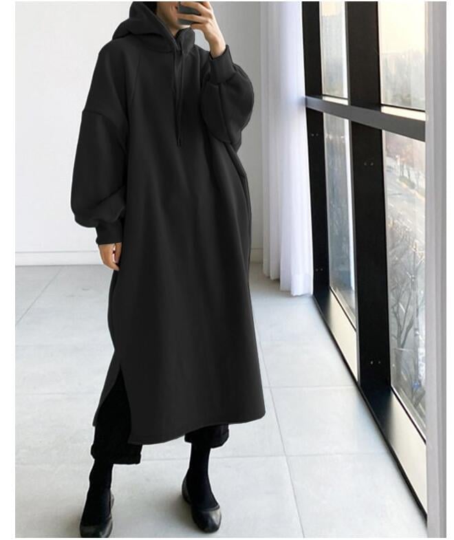 Mid-Length Fleece Pullover Sweater for Autumn & Winter