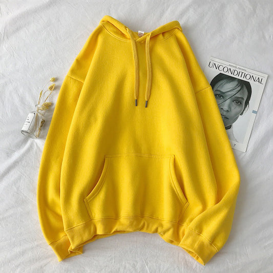 Men's Trendy Loose Solid Color Hooded Sweater