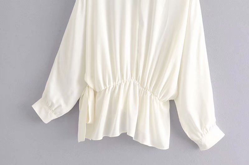 Summer V-Neck Lace Shirt with Cross Design