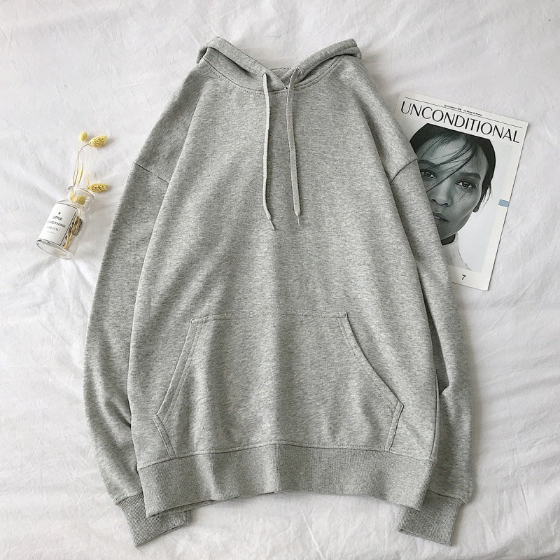 Men's Trendy Loose Solid Color Hooded Sweater