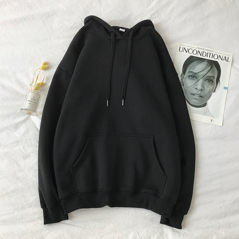 Men's Trendy Loose Solid Color Hooded Sweater