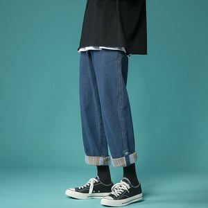 Men's Korean Nine-Point Loose Trendy Jeans