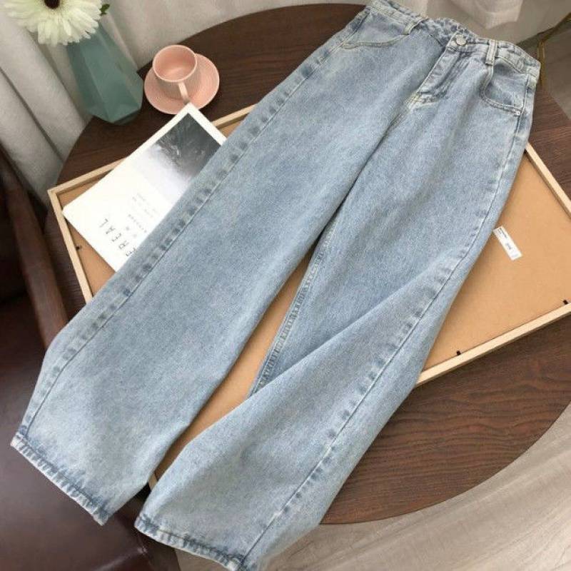 Loose High Waist Straight Leg Women's Jeans