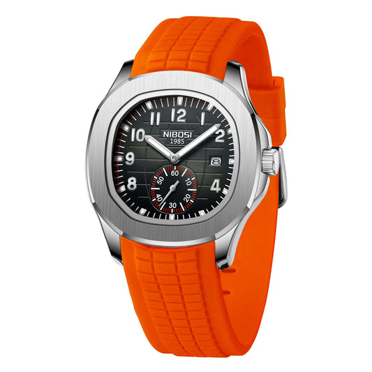 NIBOSI Mens Watches Analog Military Watch with Calendar Silicone Strap Waterproof Menâ€™s Wrist Watches Classic Unique Dainty Minimalist Dress Designer Quartz Watches for Men