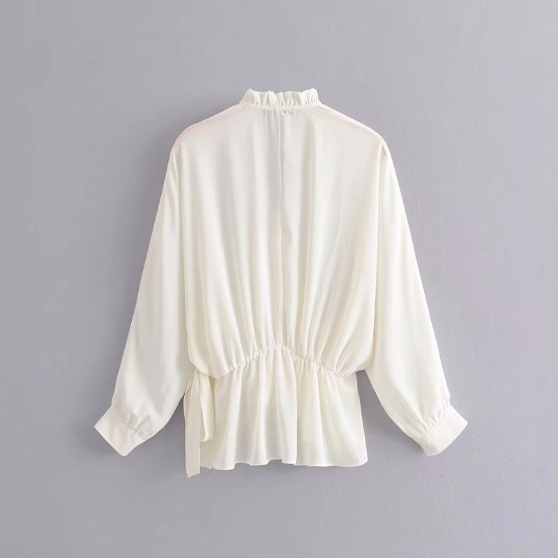 Summer V-Neck Lace Shirt with Cross Design