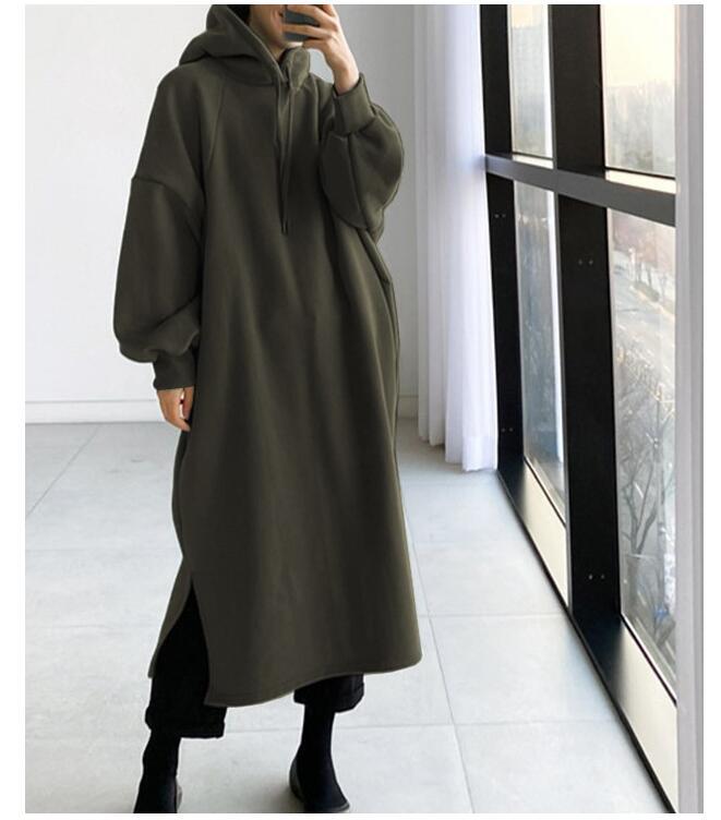 Mid-Length Fleece Pullover Sweater for Autumn & Winter