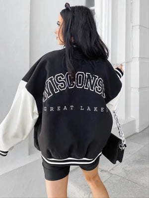 Women's Winter Baseball Sports Jacket - Loose Fit