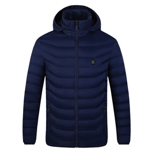2024 Men's USB Heated Hooded Cotton Jacket