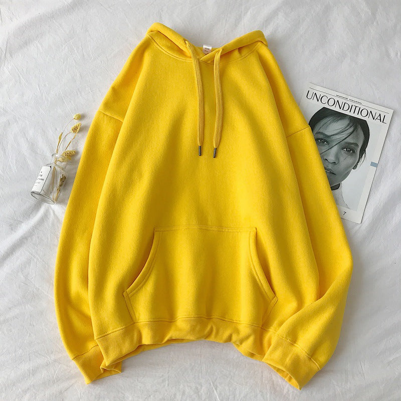 Men's Trendy Loose Solid Color Hooded Sweater