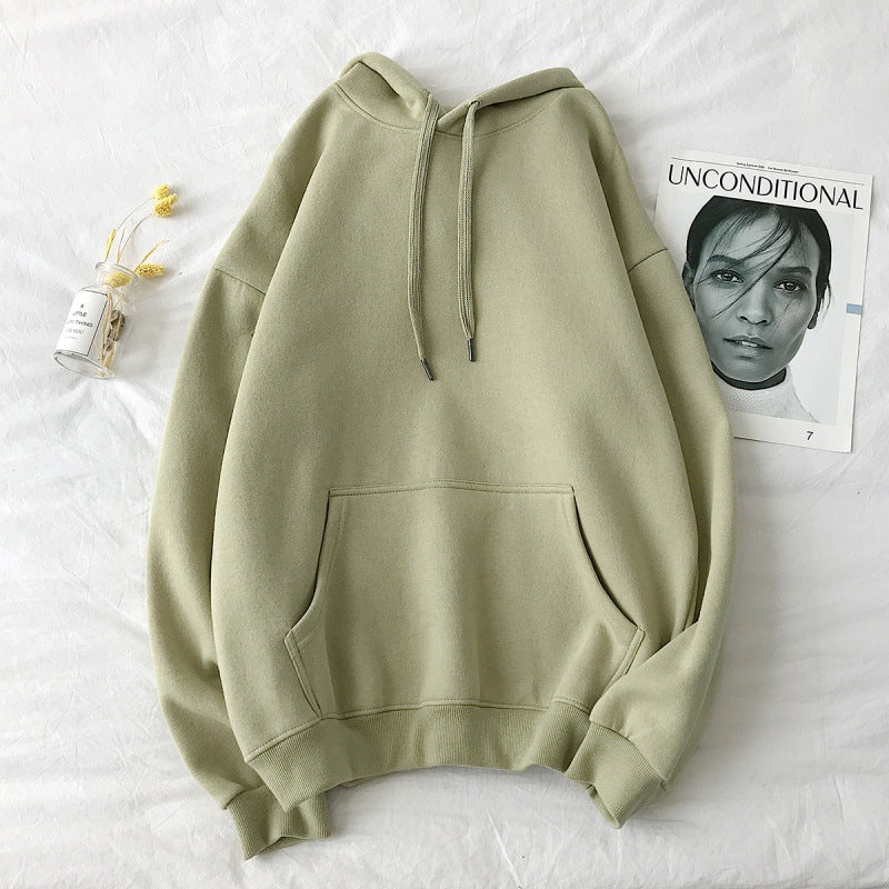 Men's Trendy Loose Solid Color Hooded Sweater
