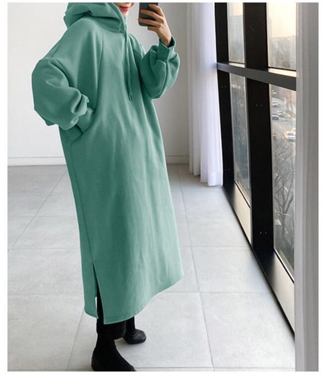 Mid-Length Fleece Pullover Sweater for Autumn & Winter