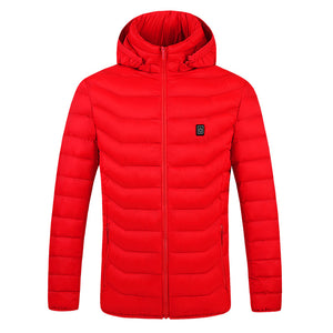 2024 Men's USB Heated Hooded Cotton Jacket